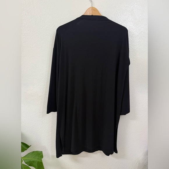 Eileen Fisher Women's Stretch Jersey Patch Pocket Black Tunic Size:M - Picture 5 of 11